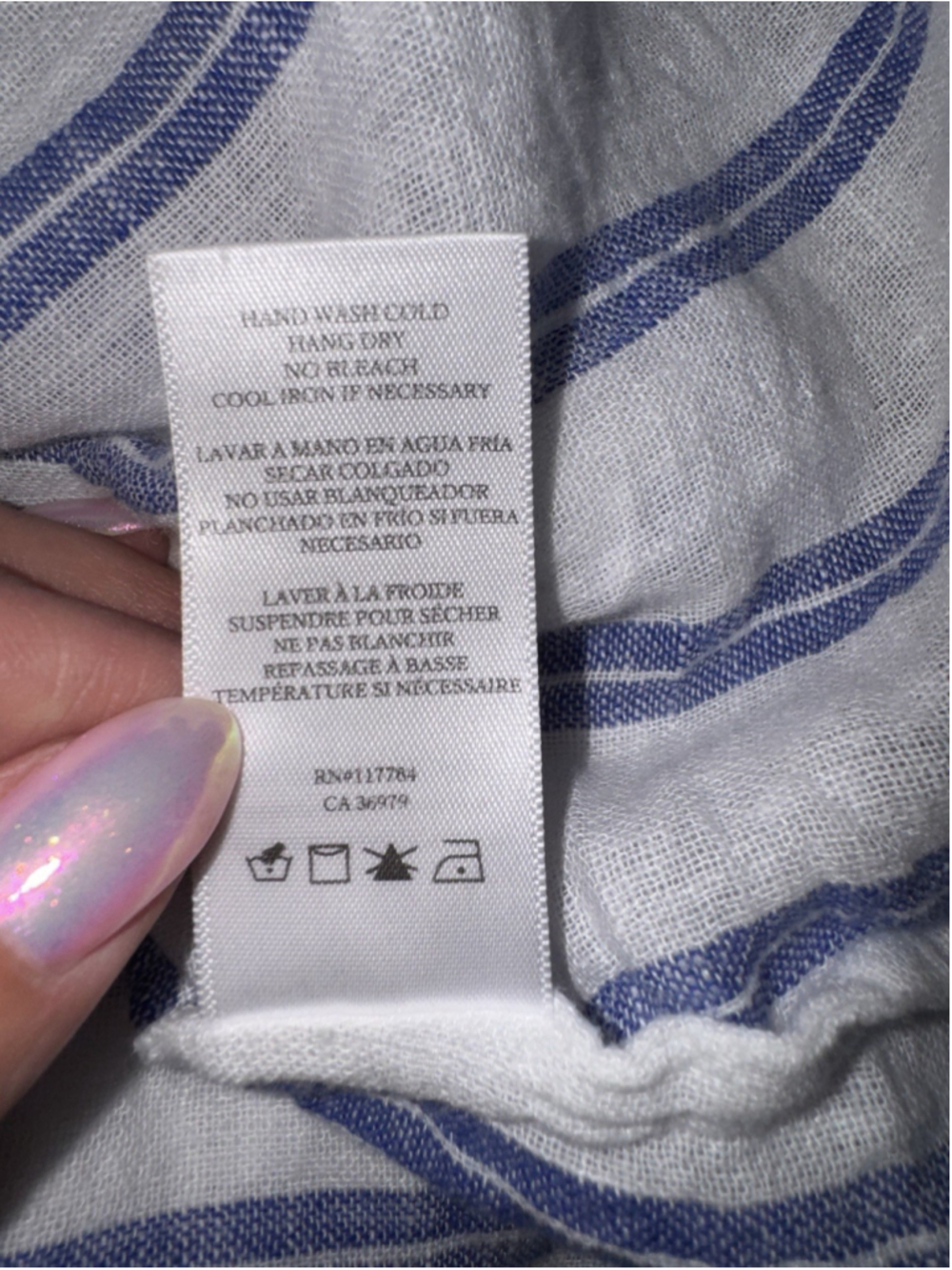 Rails Jasmine Stripe Smoked Waist Mini Dress Blue White Coastal Boho Resort XS - Picture 8 of 11